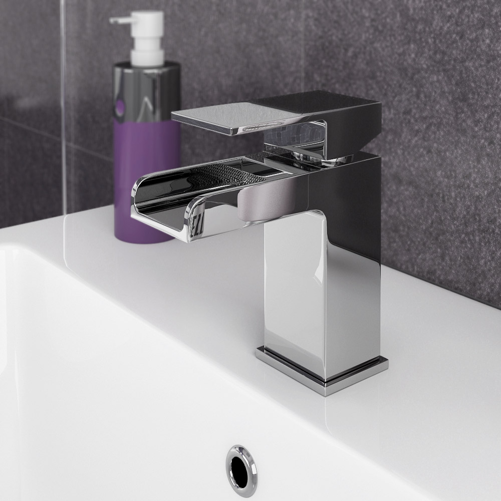 Plaza waterfall basin tap with waste – chrome finish Plaza waterfall basin tap with waste – chrome finish